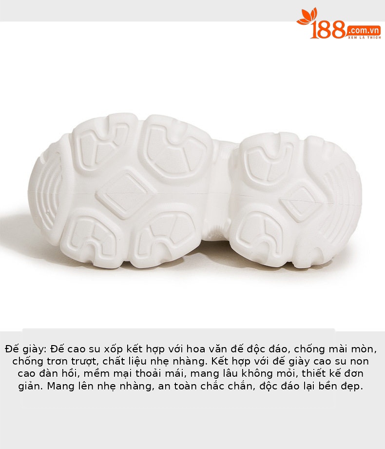 Giày sneaker nữ chunky đế dày lưới thoáng khí, tăng chiều cao, phong cách thể thao — Bạc, Trắng chi tiết 7