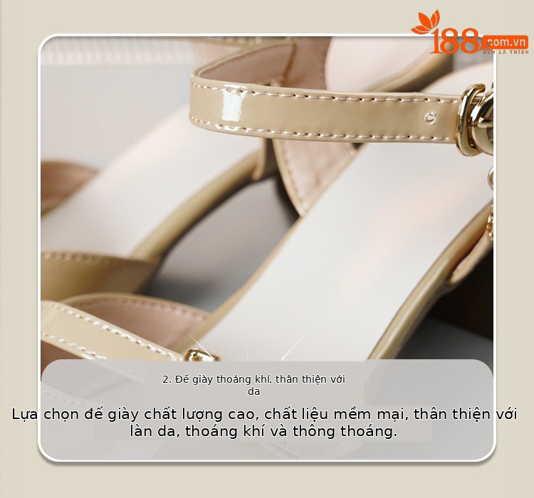 Sandal bít mũi nữ gót thô đi làm đế mềm da thật — Màu đen chi tiết 16