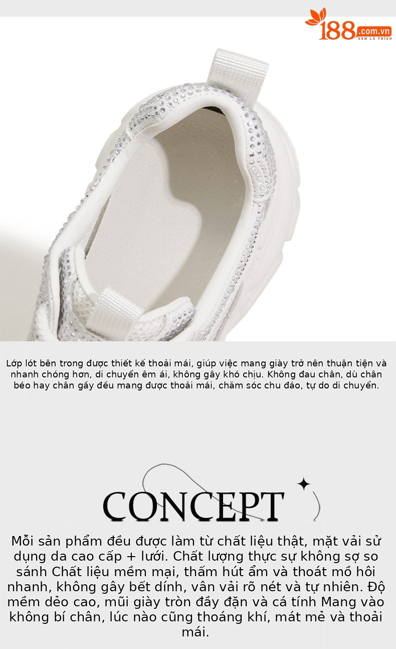 Sandal cao gót nữ đính đá rhinestone phong cách Hàn Quốc gót siêu cao 8cm — Bạc, Trắng, Đen chi tiết 8