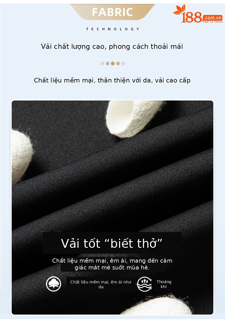Áo thun nam tay ngắn cổ tròn chất lụa tơ tằm thoáng mát — Màu đen 6136 chi tiết 2
