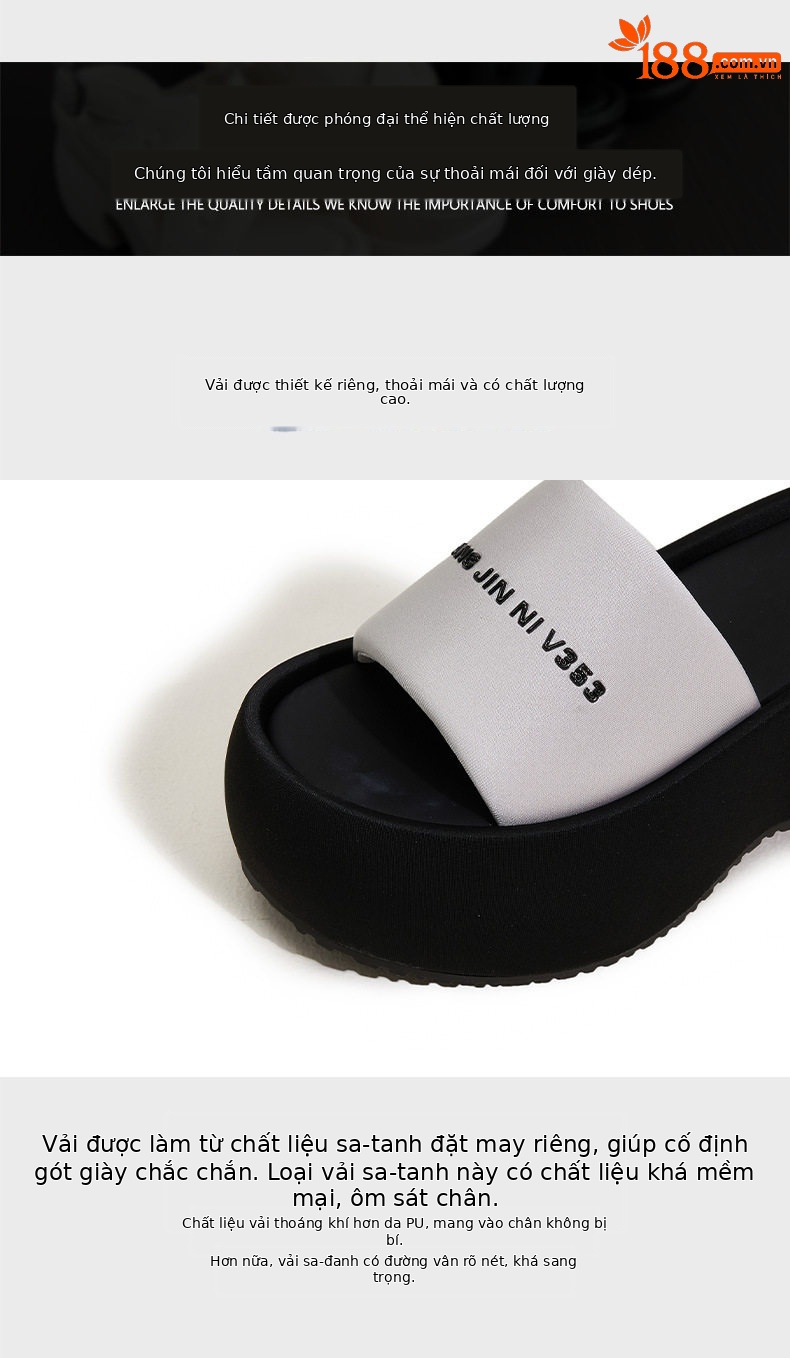 Dép sandal nữ đế dày chữ V đơn giản phong cách casual — Bạc, Đen chi tiết 6