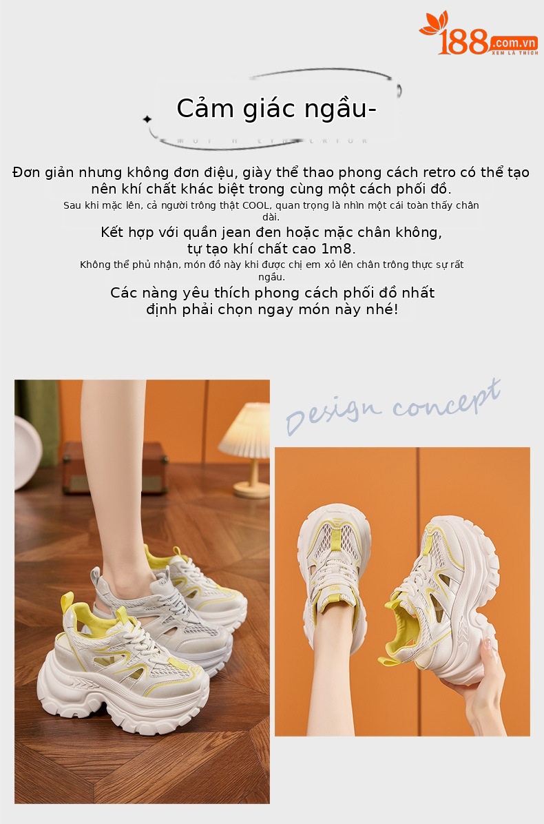 Sandal cao gót nữ hở mũi đế xuồng 8 cm, form mũi tròn, quai trước khoá kéo — Trắng, Xám chi tiết 3