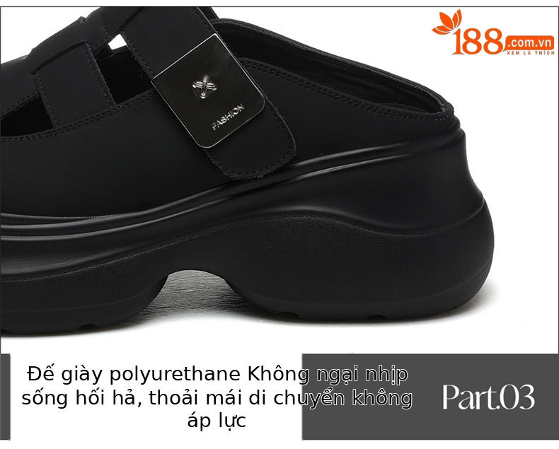 Dép sandal nữ da thật đế xuồng cao gót 7cm thoải mái đi ngoài trời mùa hè — 7183 màu be, 7183 Màu đen chi tiết 17