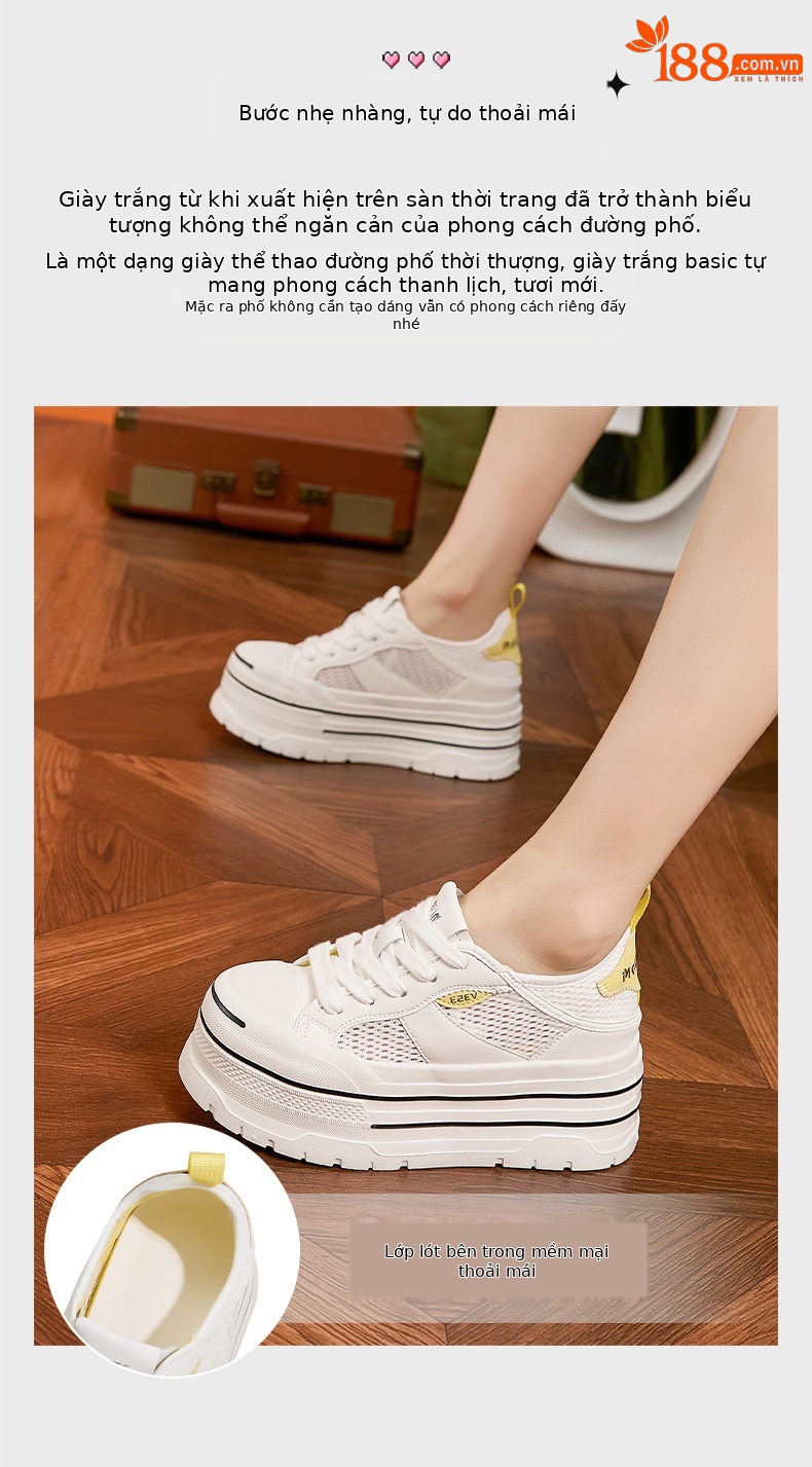 Sandal cao gót nữ hở mũi quai ngang đế dày — Trắng vàng, Trắng đỏ chi tiết 5