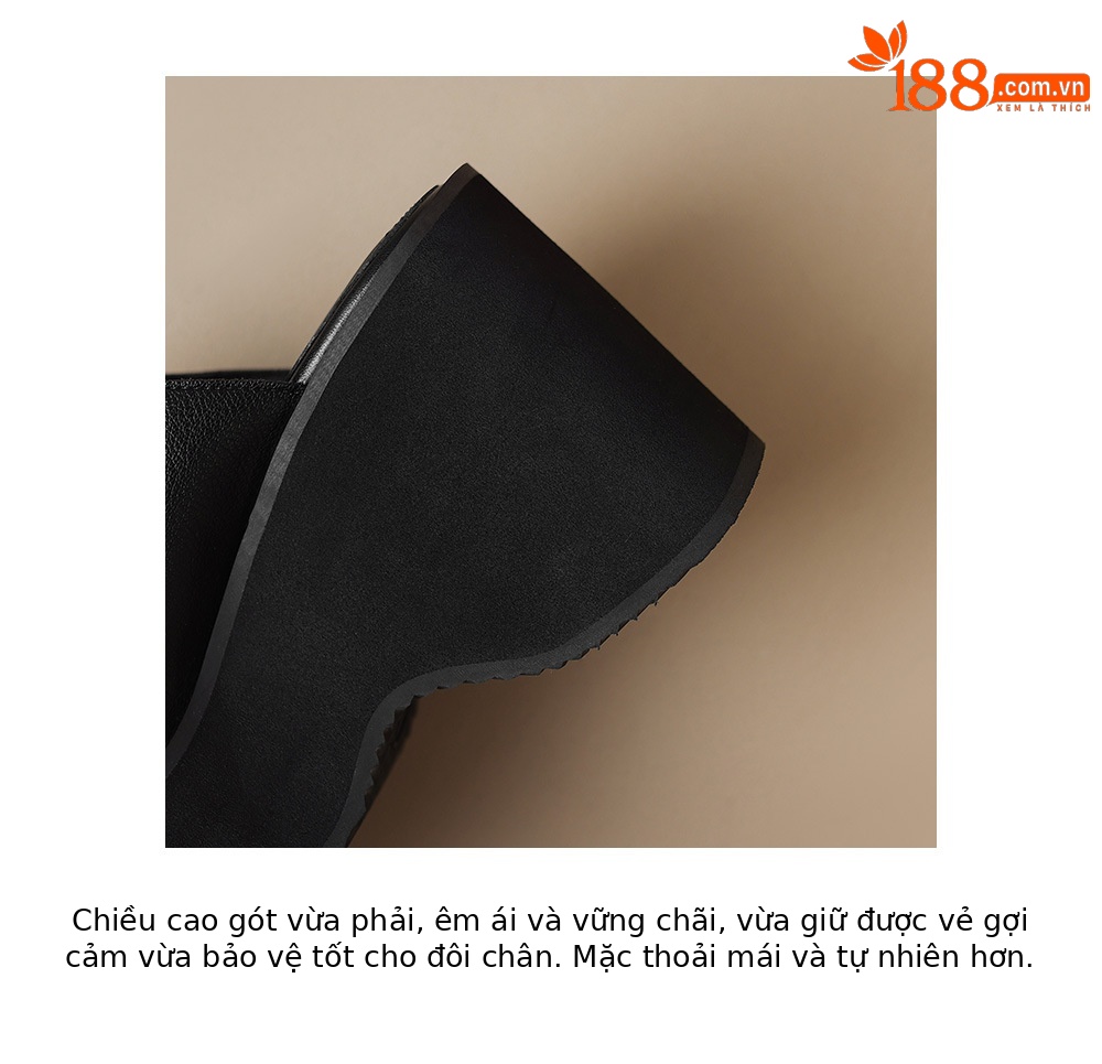 Dép xỏ ngón nữ đế xuồng cao 10cm khóa thắt lưng — Màu đen chi tiết 17