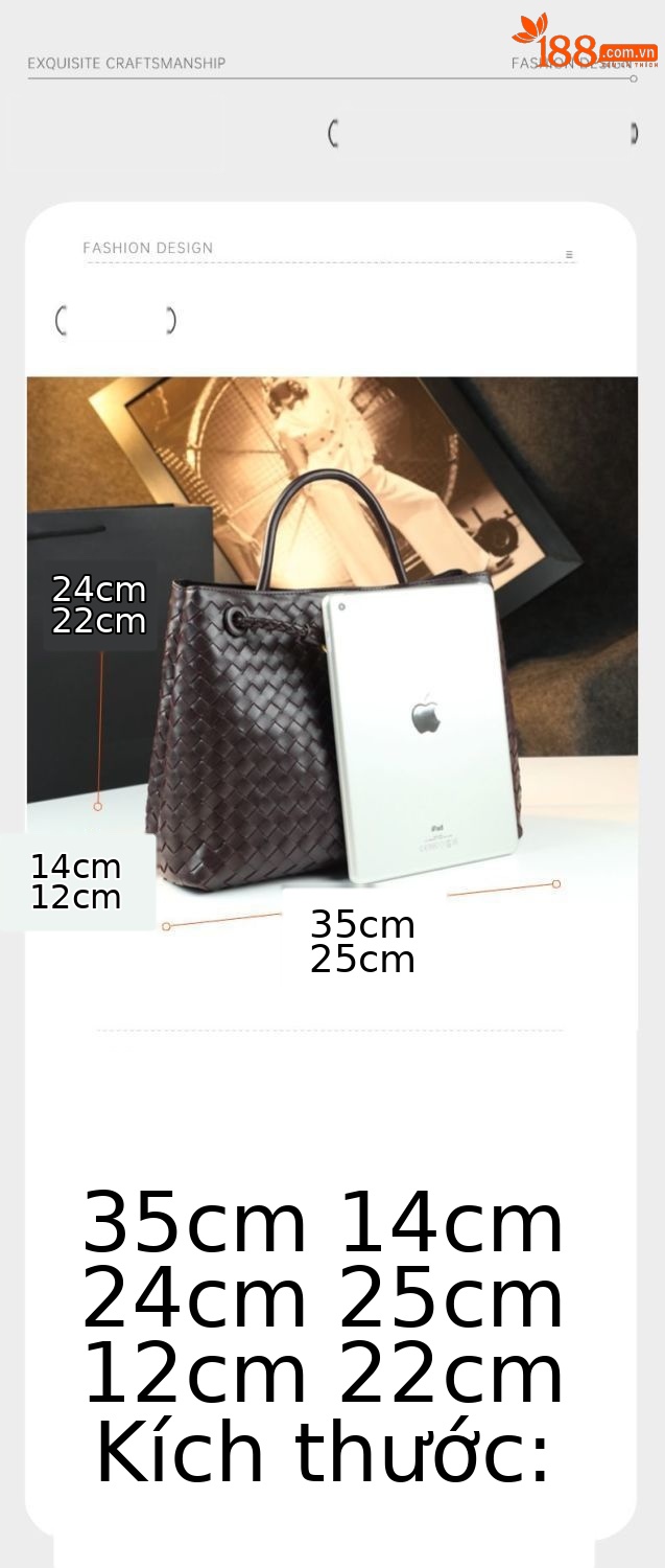 Túi tote da nữ dệt kim đáy rộng khóa cài — Cỡ lớn màu đỏ rượu, Cỡ to màu nâu, Cỡ lớn màu xám, Cỡ lớn màu đen chi tiết 3