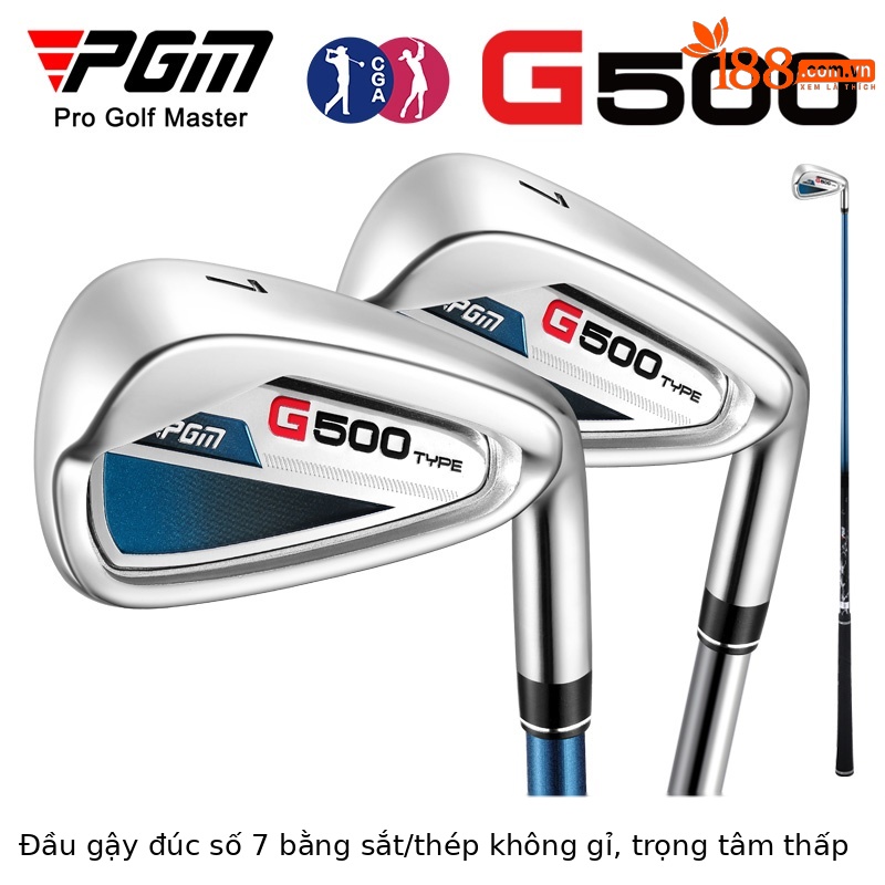 Gậy sắt golf số 7 PGM Hardcore thép không gỉ trọng tâm thấp — [Trục carbon cấp S] Sắt số 7 màu đen và xanh TIG075, [Trục carbon hạng R] Sắt số 7 màu đen và xanh TIG075, [Trục thép] Sắt số 7 màu đen và xanh TIG075