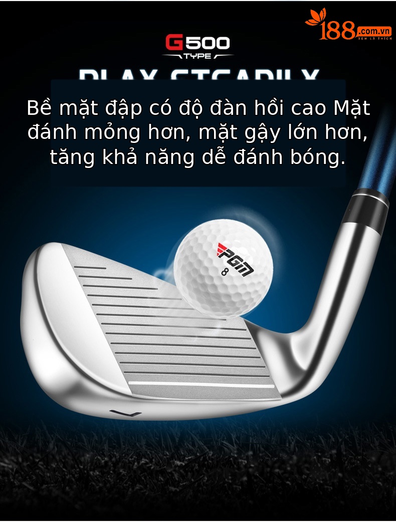 Gậy sắt golf số 7 PGM Hardcore thép không gỉ trọng tâm thấp — [Trục carbon cấp S] Sắt số 7 màu đen và xanh TIG075, [Trục carbon hạng R] Sắt số 7 màu đen và xanh TIG075, [Trục thép] Sắt số 7 màu đen và xanh TIG075 chi tiết 4