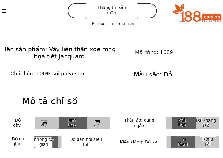 Đầm maxi nữ thắt eo kiểu Pháp tay ngắn cổ bẻ jacquard thanh lịch mùa hè 2025 — Màu xanh lam, Màu tím, Màu hồng, Màu đỏ chi tiết 4