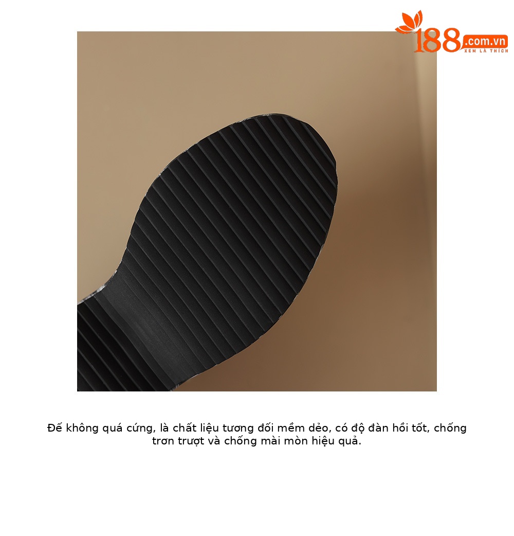 Sandal cao gót nữ quai ngang họa tiết da báo, gót vuông 9 cm, đế xuồng — Màu đen chi tiết 22