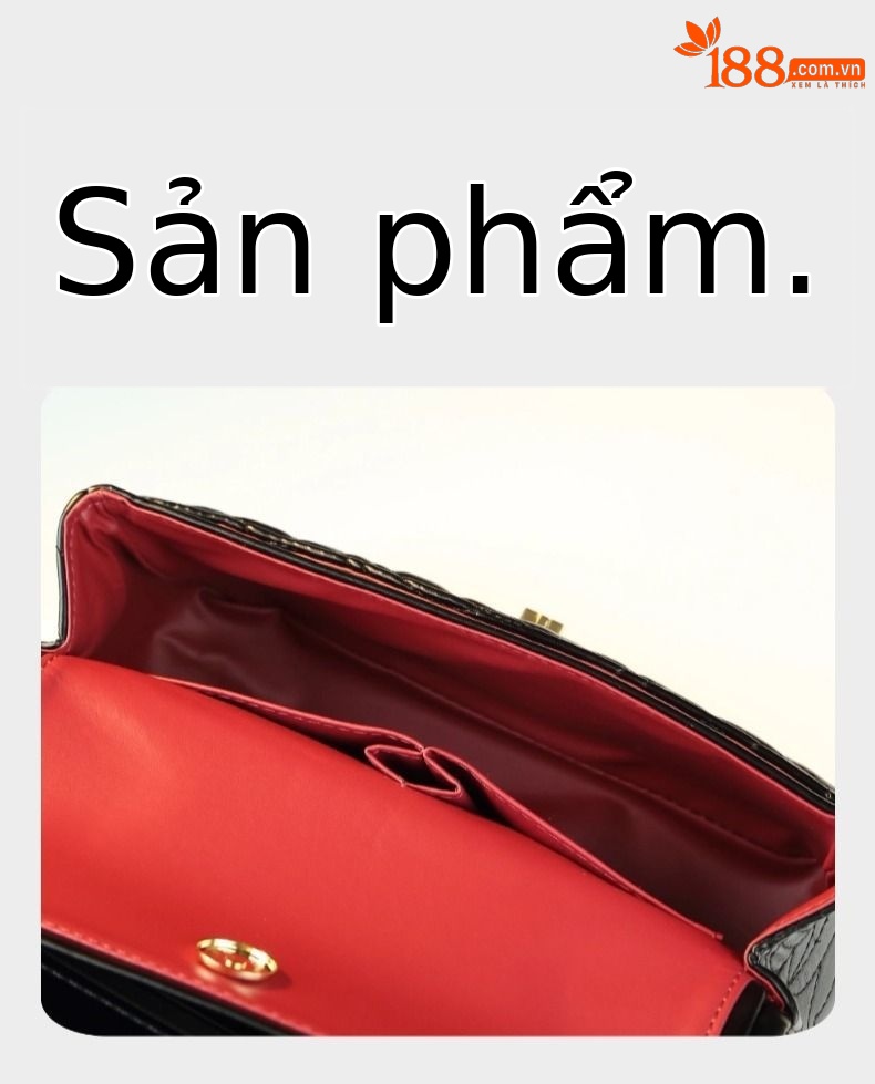 Túi đeo chéo dây xích hoa trà thanh lịch — Màu đen, Màu trắng chi tiết 6