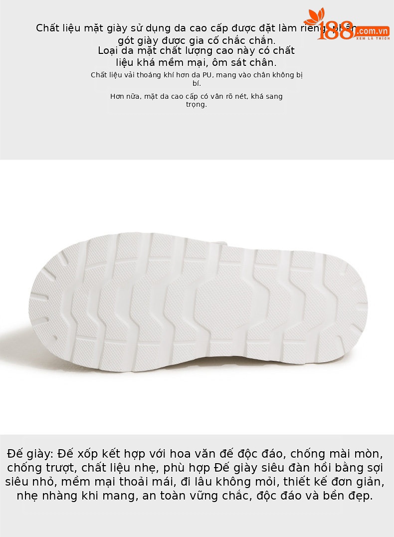 Giày sneaker nữ chunky đế dày trắng platform rhinestone đa năng — Trắng, Bạc, Đen chi tiết 7