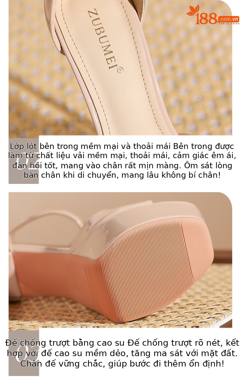 Giày sandal cao gót hở mũi quai một chữ, gót nhọn 12 cm, thoáng khí — Hình khỏa thân-12cm chi tiết 4
