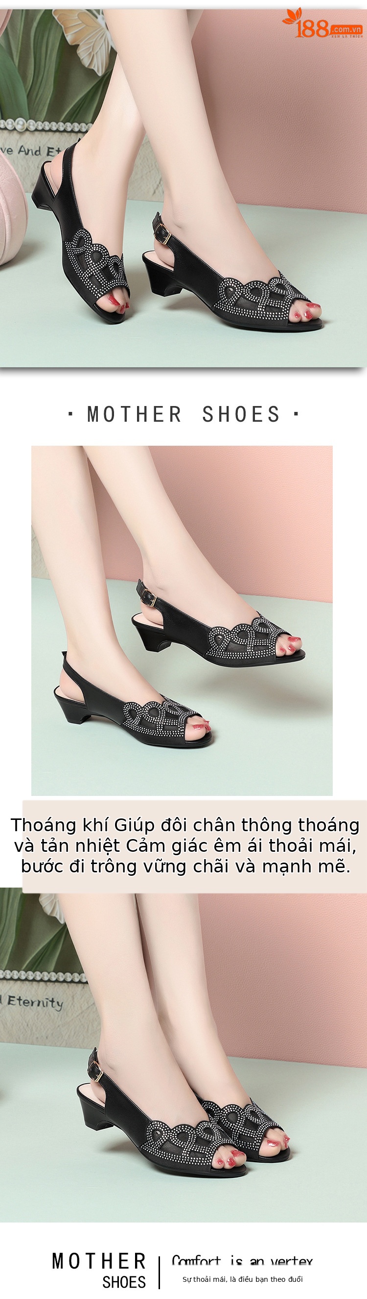 Dép lưới nữ quai chữ V đế xuồng mềm da thật, giày miệng cá hở mũi mùa hè — Màu be chi tiết 3