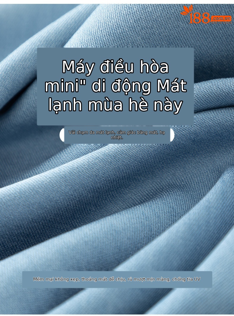 Quần jean ống rộng cạp cao vải Tencel mỏng mùa hè — Màu xanh lam chi tiết 6