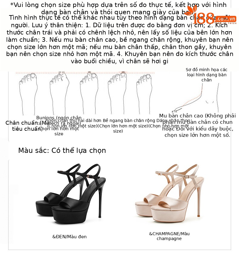 Giày sandal cao gót nữ hở mũi mũi vuông đế chống thấm nước — Màu sâm panh chi tiết 1