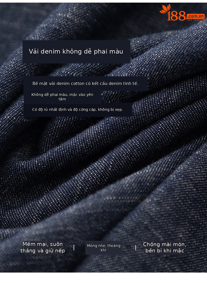 Váy liền denim không tay dáng dài thắt eo cổ điển — Xanh denim chi tiết 6
