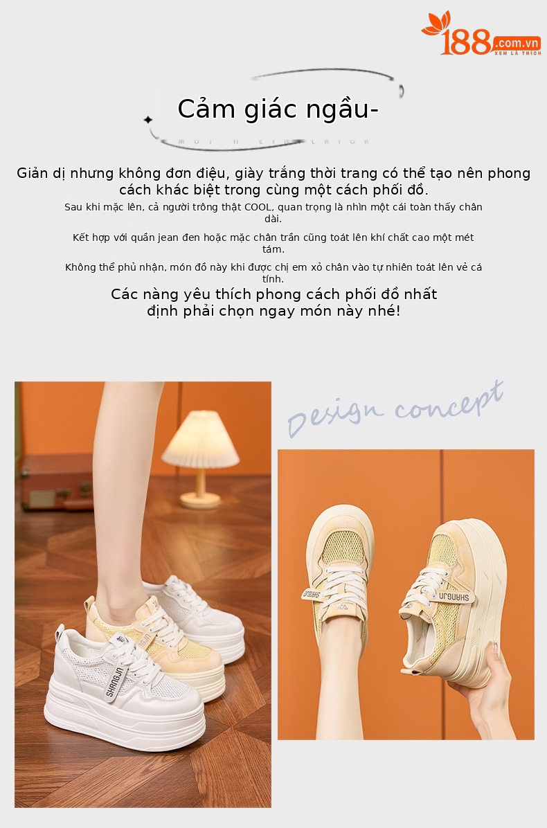 Sandal cao gót nữ hở mũi quai ngang đế xuồng gót 8 cm — Trắng, Vàng chi tiết 4