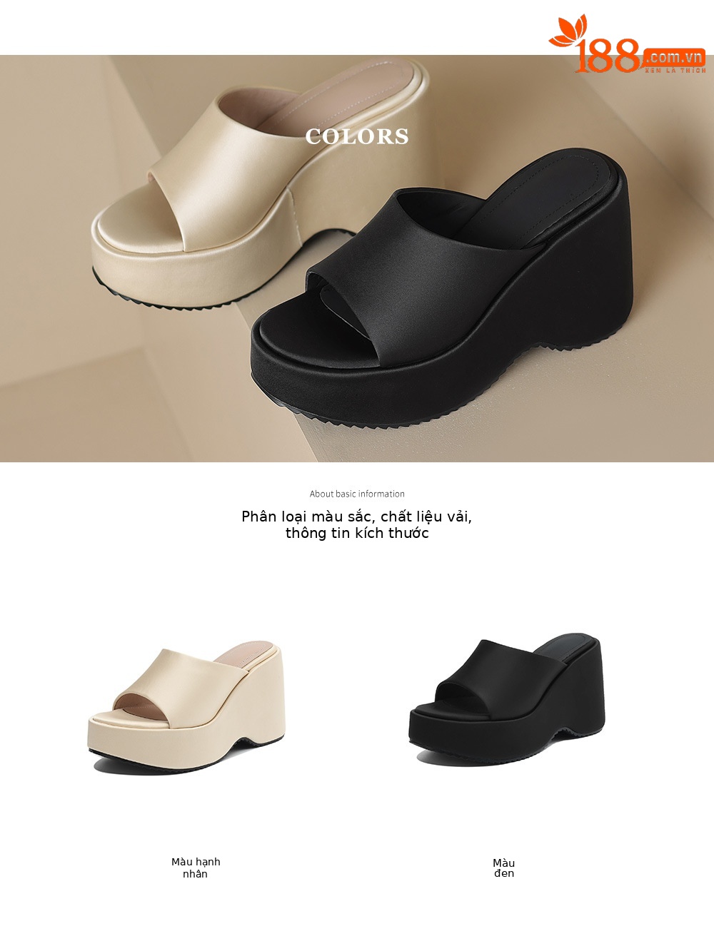 Sandal cao gót nữ hở mũi phong cách Anh đế xốp dày — Màu đen chi tiết 4