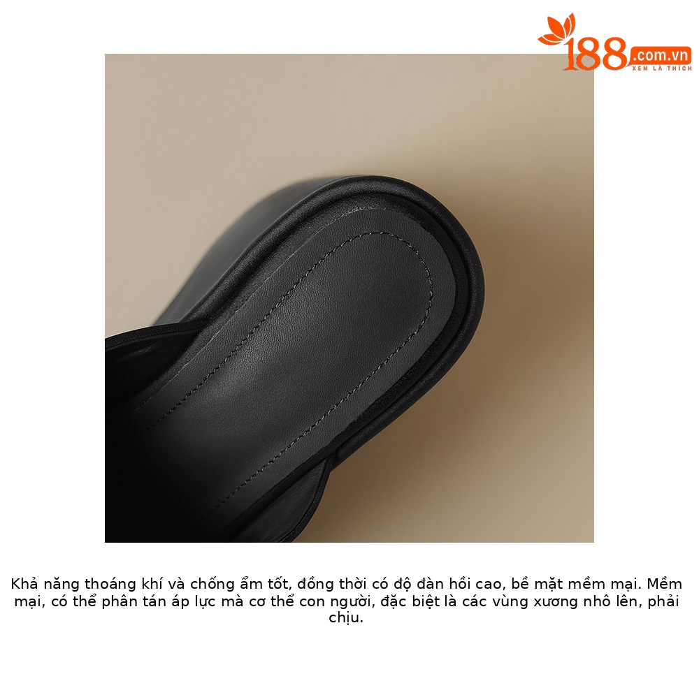 Sandal cao gót nữ hở mũi phong cách Anh đế xốp dày — Màu đen chi tiết 17