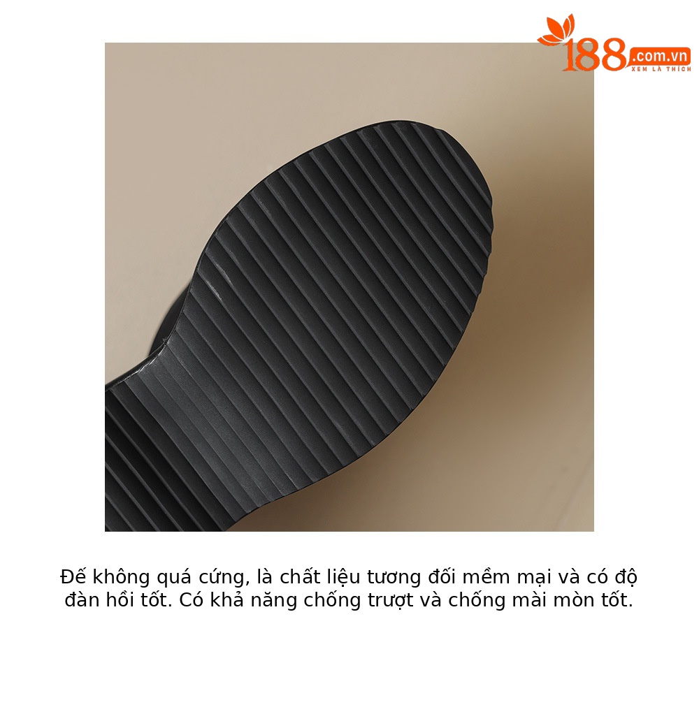 Sandal cao gót nữ hở mũi phong cách Anh đế xốp dày — Màu đen chi tiết 19