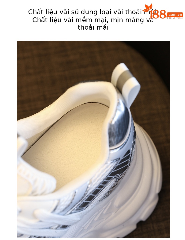 Giày sneaker nữ đế dày lưới thoáng khí phong cách bánh xốp — Màu hồng xanh lam chi tiết 8