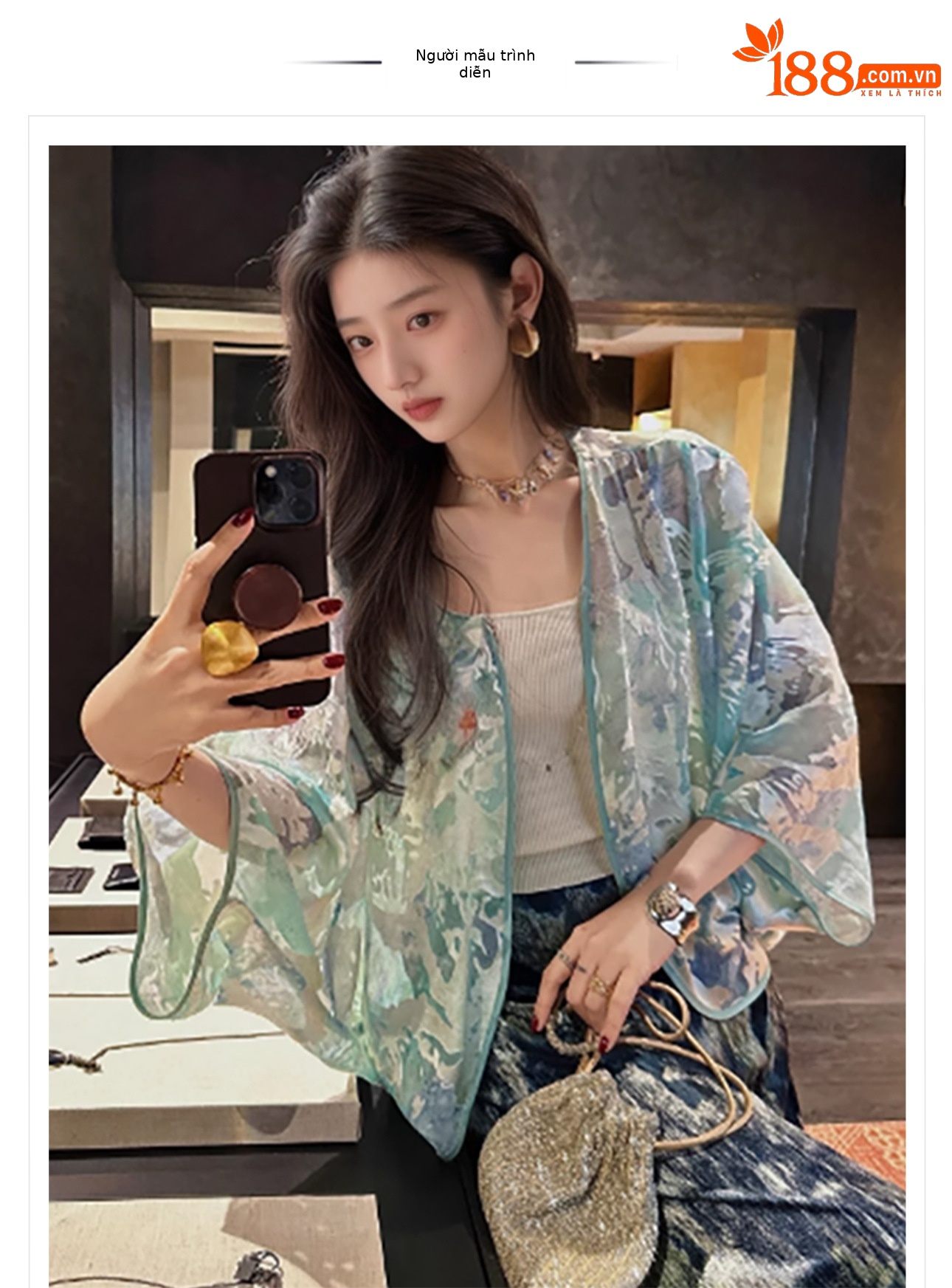 Áo khoác cardigan nữ thêu họa tiết dân tộc, chất rayon mỏng, phong cách Trung Quốc nhẹ nhàng — Xanh bạc hà, Vàng chanh chi tiết 1