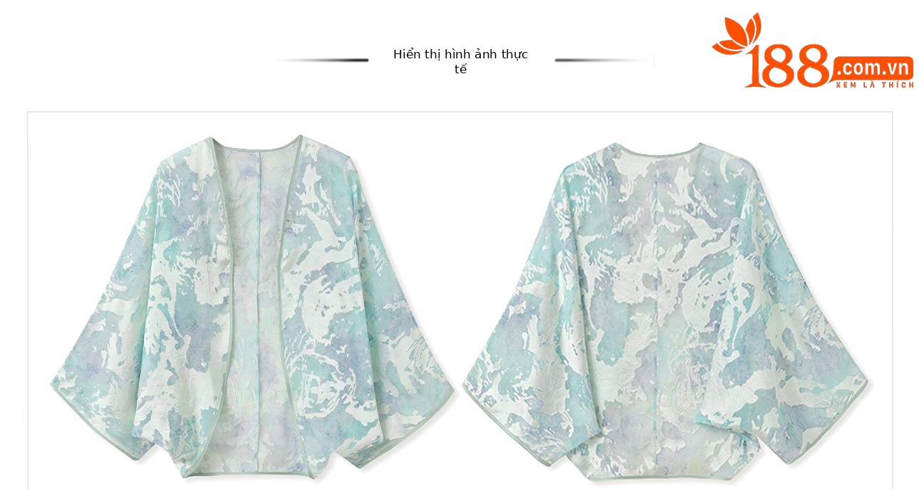 Áo khoác cardigan nữ thêu họa tiết dân tộc, chất rayon mỏng, phong cách Trung Quốc nhẹ nhàng — Xanh bạc hà, Vàng chanh chi tiết 4