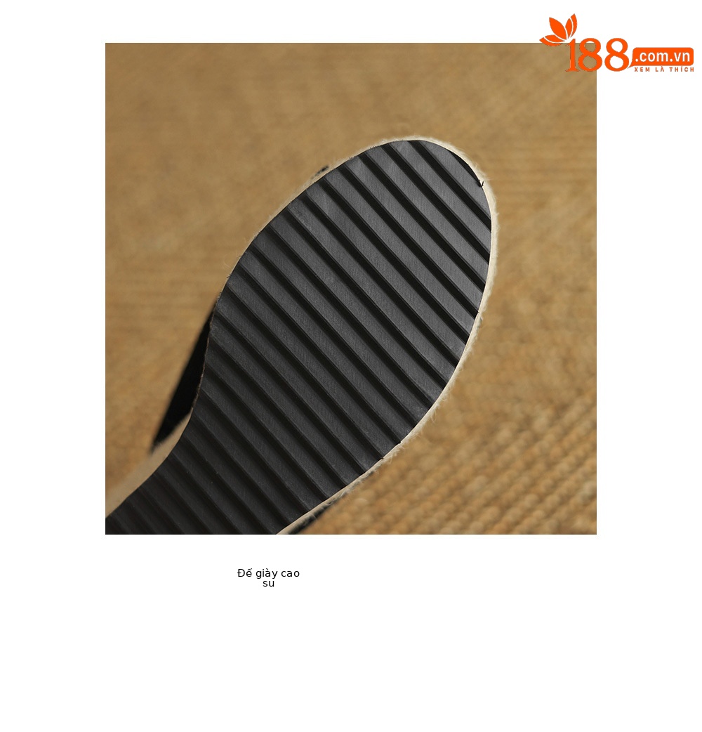 Dép sandal nữ quai ngang đế xuồng đan cói gót 7 cm — Màu đen chi tiết 26