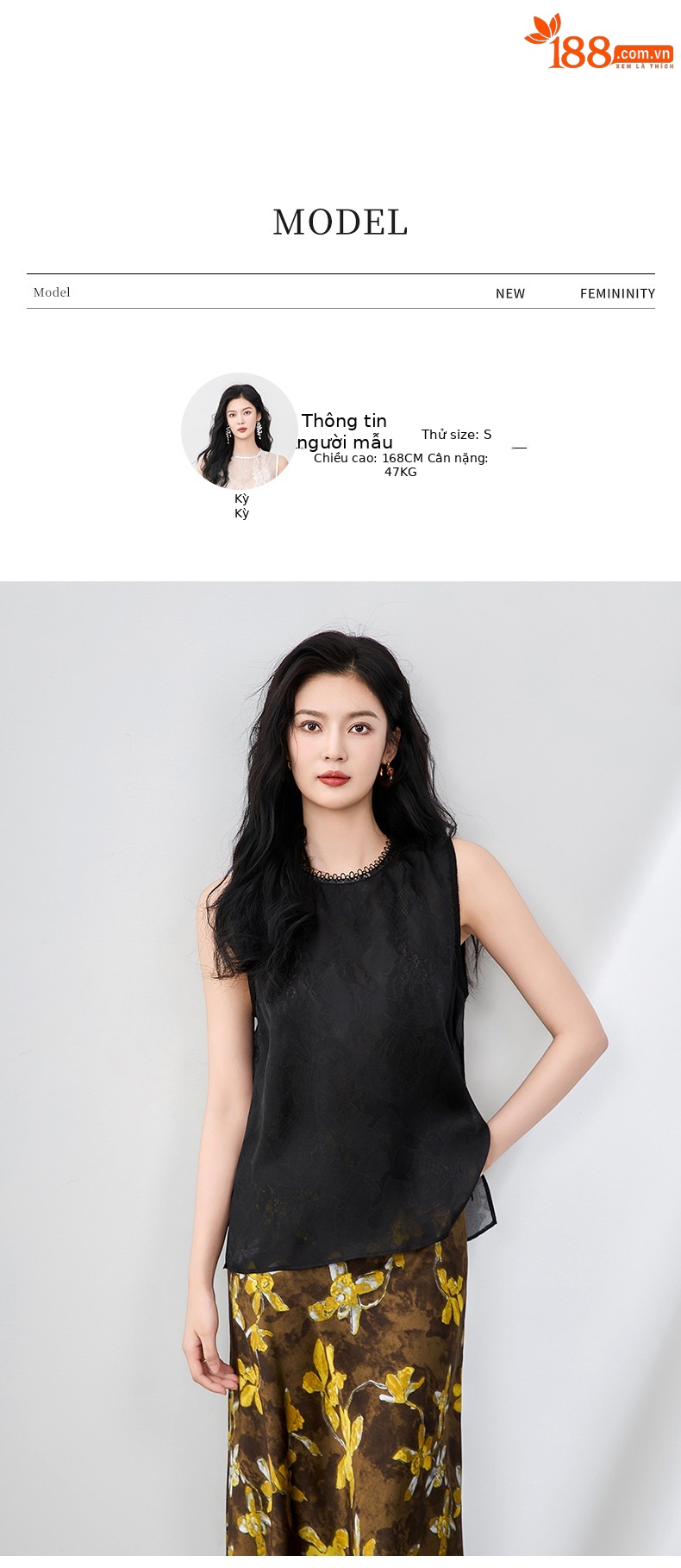 Áo hai dây organza ren cổ tròn phong cách thanh lịch mùa hè — Màu đen chi tiết 11
