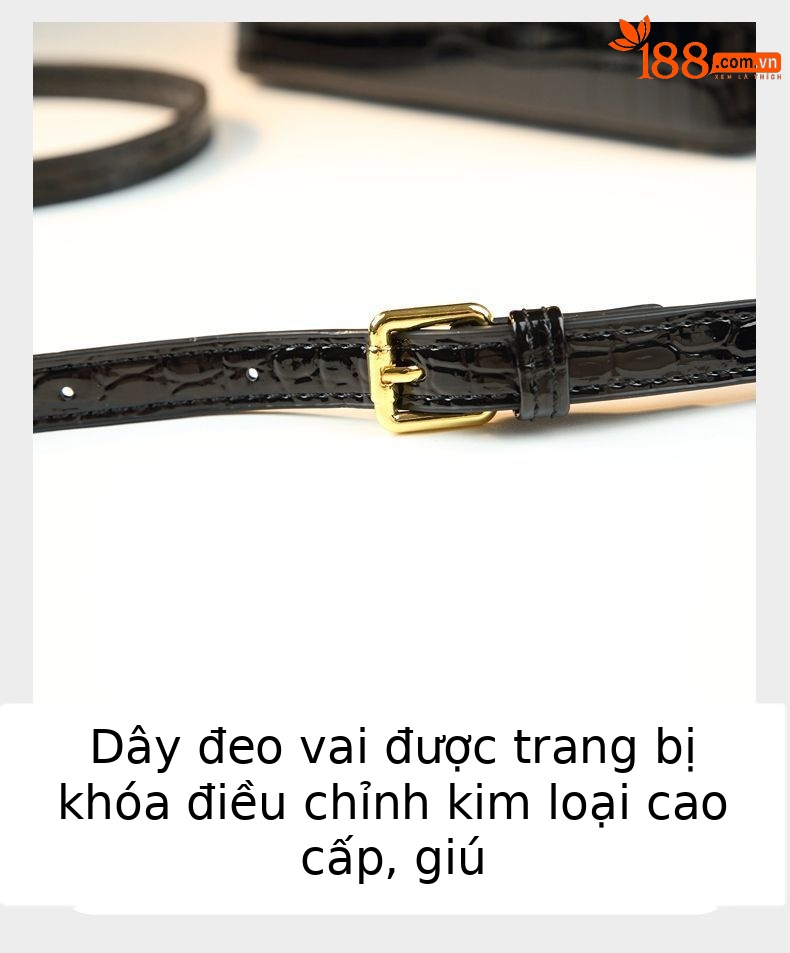 Túi bucket nữ da cá sấu đeo chéo kiểu dáng thời thượng — Màu đen, Màu mơ, Màu trắng chi tiết 19
