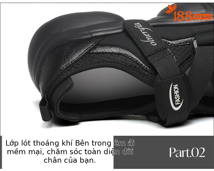 Dép sandal La Mã nữ đế dày mũi kín thoáng khí phong cách thể thao gót 4 cm — JST 7182 gót đen cao 4cm, JST 7182m màu gót cao 4cm chi tiết 3