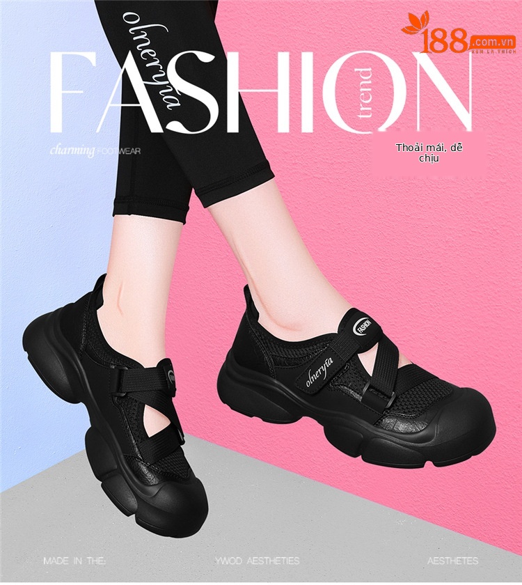 Dép sandal La Mã nữ đế dày mũi kín thoáng khí phong cách thể thao gót 4 cm — JST 7182 gót đen cao 4cm, JST 7182m màu gót cao 4cm chi tiết 18