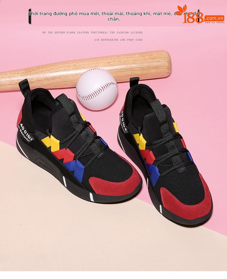 Giày sneaker nữ chunky đế dày tăng chiều cao, phối màu sành điệu mùa xuân hè 2025 — ML 8300-1 màu đỏ [có lót nhung] chiều cao gót 3.0cm, ML 8300 cao gót đỏ 3.0cm, ML 8300 màu xanh cao gót 3.0cm, ML 8300-1 màu xanh lam [có lót nhung] chiều cao gót 3.0cm chi tiết 1