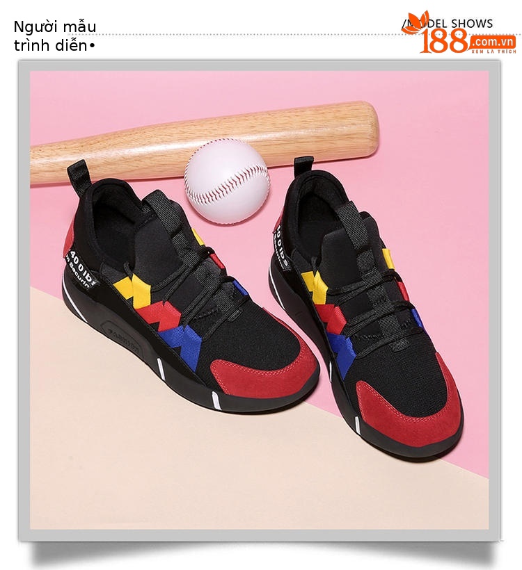 Giày sneaker nữ chunky đế dày tăng chiều cao, phối màu sành điệu mùa xuân hè 2025 — ML 8300-1 màu đỏ [có lót nhung] chiều cao gót 3.0cm, ML 8300 cao gót đỏ 3.0cm, ML 8300 màu xanh cao gót 3.0cm, ML 8300-1 màu xanh lam [có lót nhung] chiều cao gót 3.0cm chi tiết 5