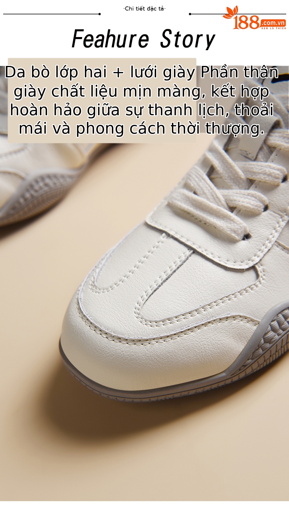 Giày thể thao da thật nữ đế bằng mềm thoải mái xuân hè 2025 — LJ 58602 mét xám (kiểu lót đơn), DH 58219 Trắng (kiểu rỗng), DH 58231 M xám (kiểu lót đơn), ML 9296 trắng (kiểu rỗng) chi tiết 15