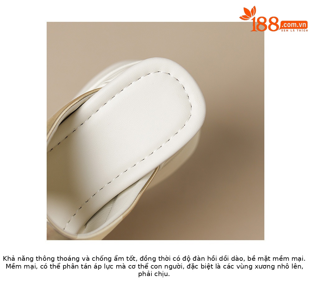 Dép sandal nữ quai ngang đế xuồng cao 12cm da thật đi biển mùa hè — đen, vàng sâm panh, Trắng, bạc chi tiết 16