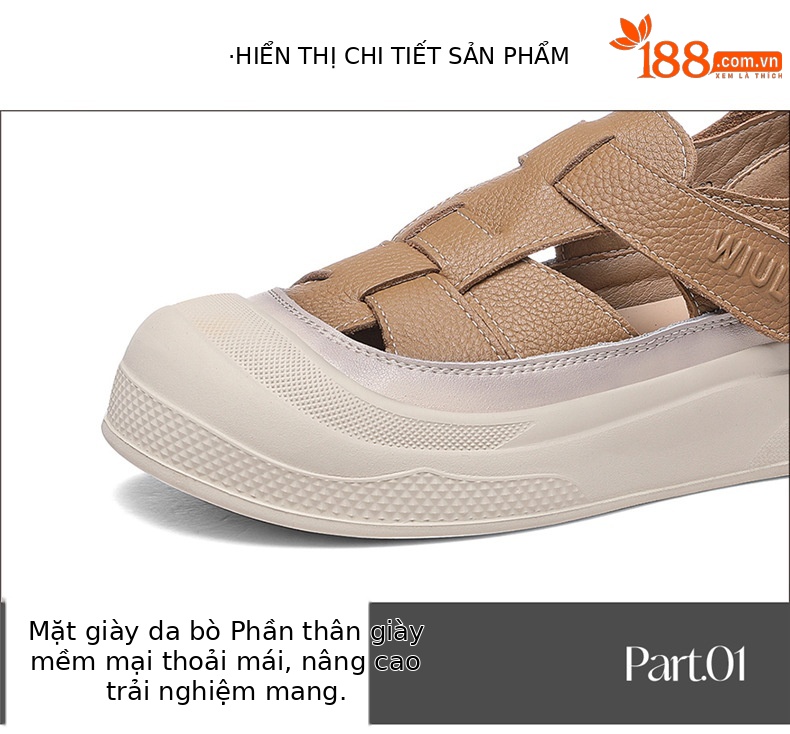 Giày lười nữ da thật thoáng khí đế mềm mùa hè 2025 — 7111 kaki, 7111m màu chi tiết 15