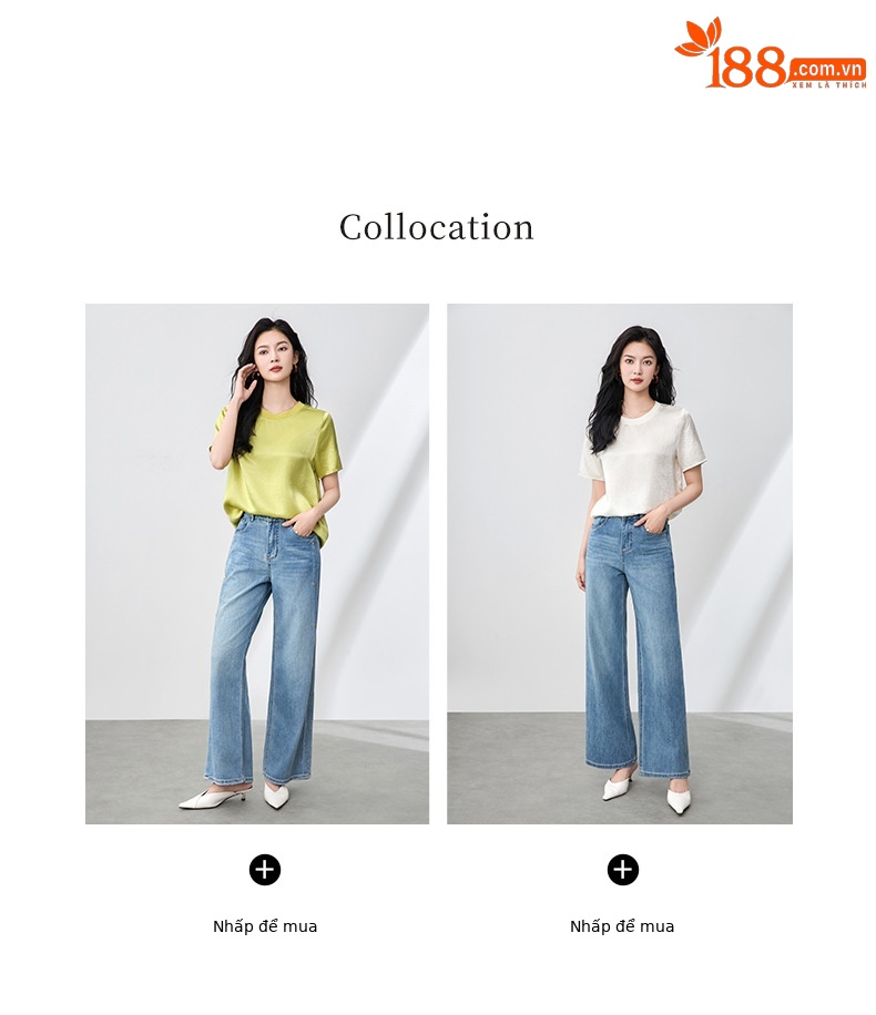 Áo thun satin chua crepe dáng rộng tay ngắn mát mẻ — Màu đen chi tiết 7