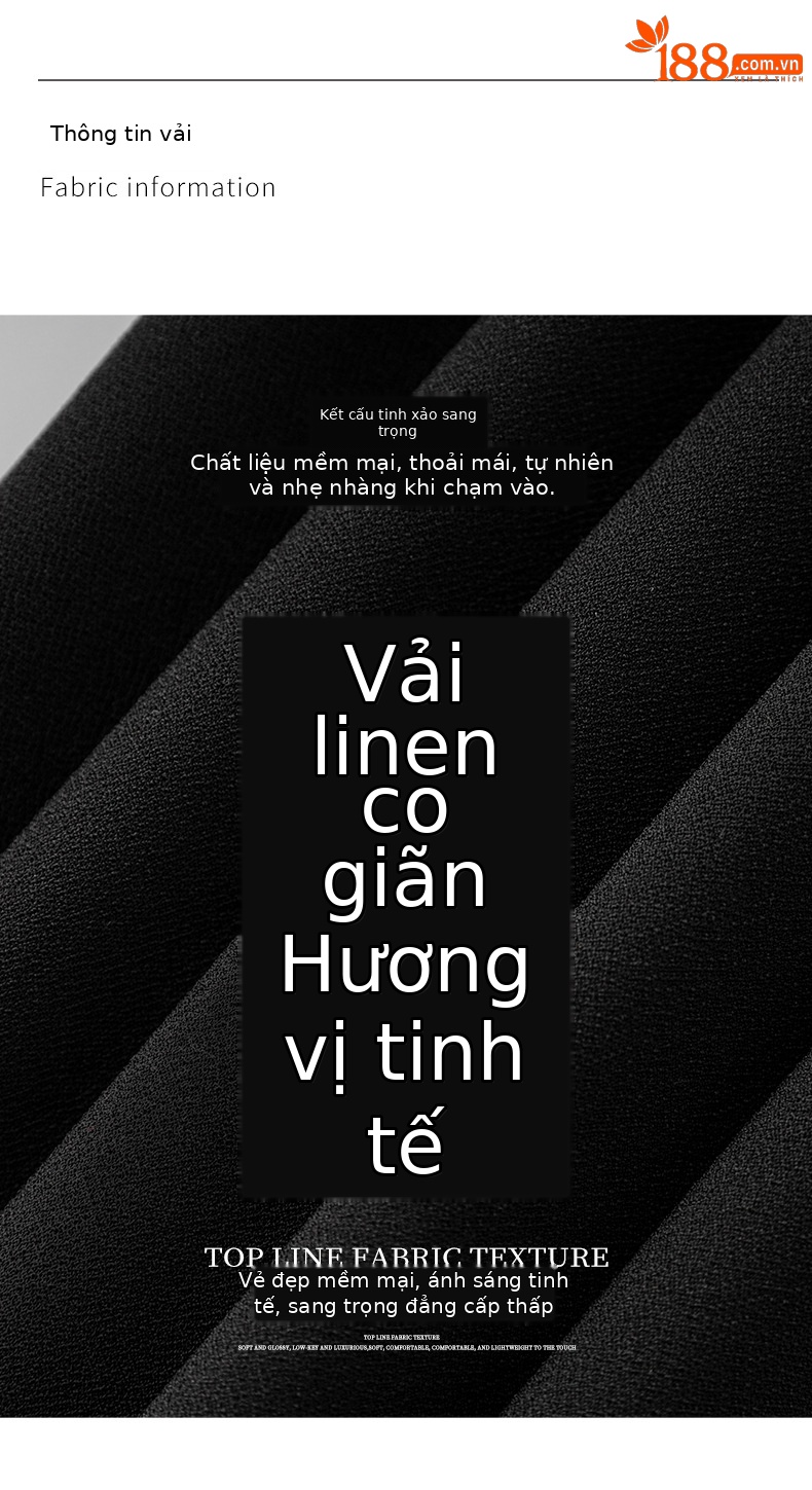 Váy đính cườm quý cô tay ngắn xếp ly eo cao — Màu đen chi tiết 3