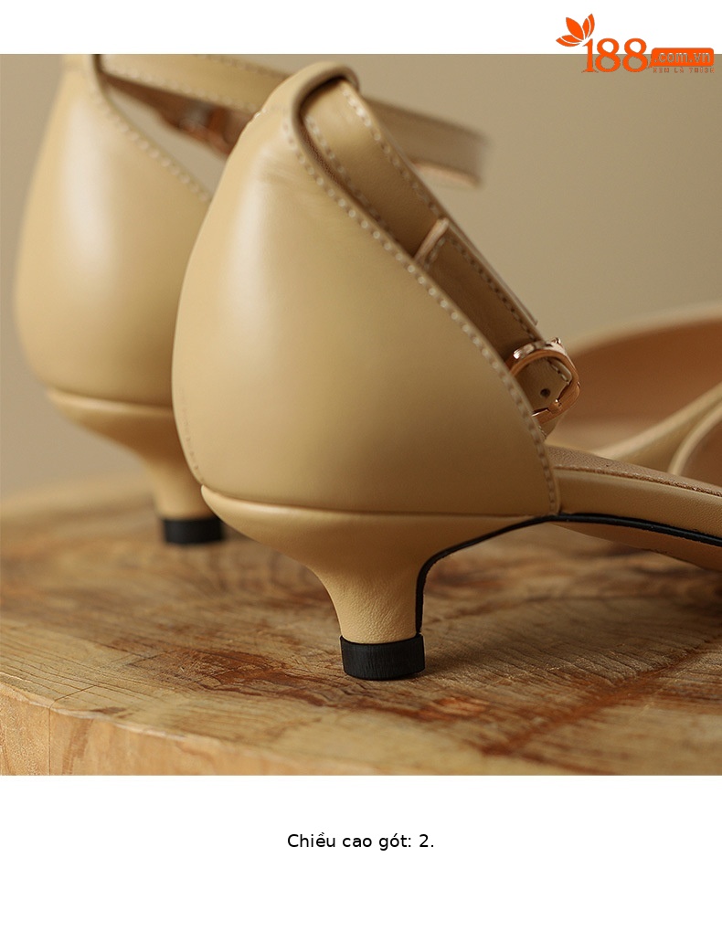 Sandal nữ quai ngang mũi kín gót thấp 2,5 cm phong cách Hàn Quốc phối màu — Màu trắng nhạt chi tiết 13