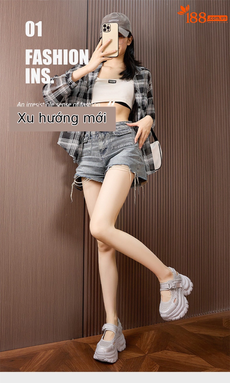 Sandal nữ đế thấp lấp lánh Crocs phong cách mới xuân hè 2026 — Trắng ngọc, Xám chi tiết 2
