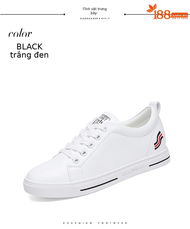 Giày sneaker nữ da bò mềm trắng đế bằng mỏng mới xuân hè 2024 — 58219 Màu Trắng Gót Cao 3cm Lưới Kiểu DH, 9271 trắng tím gót cao 2.2cm GQ, 58219m Màu Xám Chiều Cao Gót 3cm Lưới Kiểu DH, Chiều cao gót vàng trắng 9160 2.7cm GQ chi tiết 8