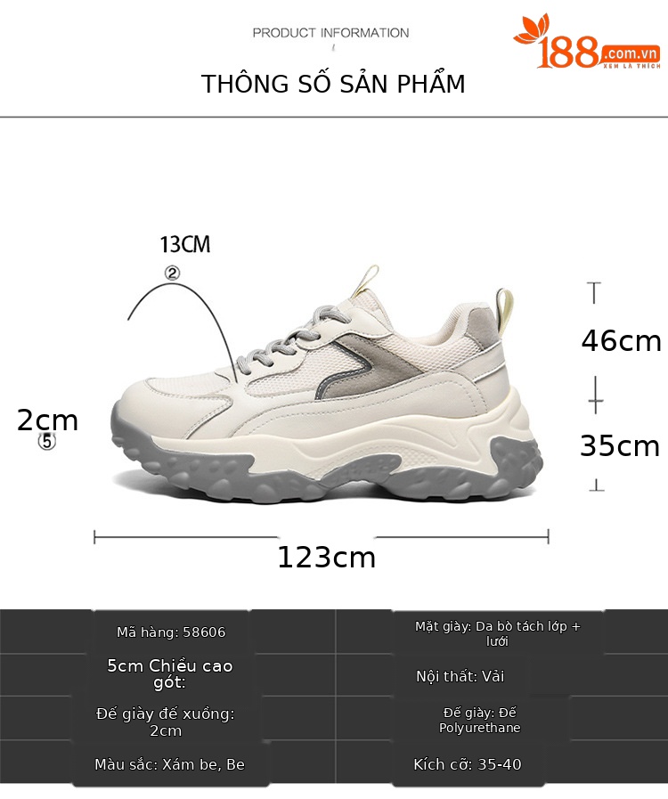 Giày thể thao nữ da lưới thoáng khí đế mềm nhẹ mùa xuân hè 2025 — DH 58275 màu xám, DH 58333 trắng xanh, DH 58276 đen đỏ, DH 58276 đen xanh chi tiết 3