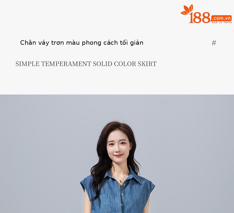 Chân váy chữ A trắng cạp chun dáng dài thiết kế đường khâu Xinge — Màu trắng chi tiết 1