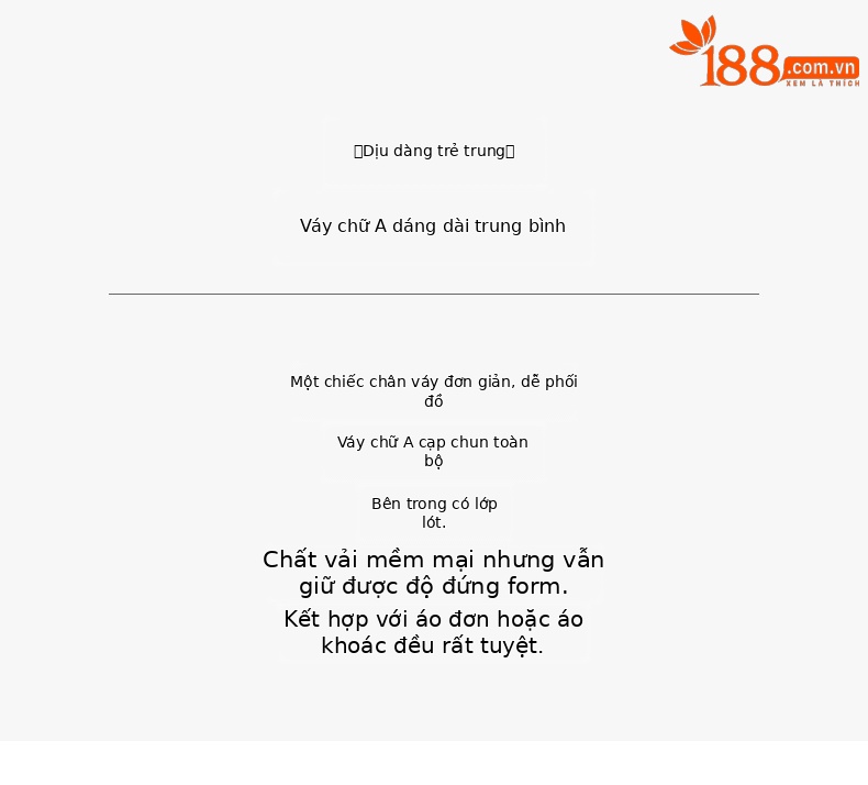 Chân váy chữ A trắng cạp chun dáng dài thiết kế đường khâu Xinge — Màu trắng chi tiết 3