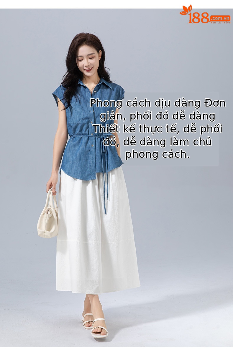 Chân váy chữ A trắng cạp chun dáng dài thiết kế đường khâu Xinge — Màu trắng chi tiết 12