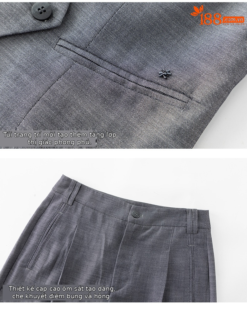 Bộ vest nữ phong cách tiền cũ Xinge áo vest gile quần ống rộng vải lanh Tencel mỏng mùa hè — Vest xám (65473) chi tiết 18