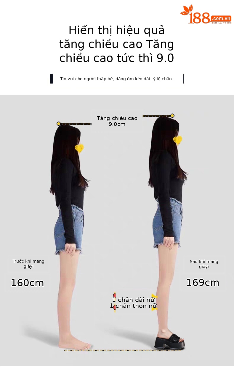 Dép lê hở ngón đính sequin thời trang đế dày độn cao HC9506-11 — Màu đen, Màu bạc chi tiết 4