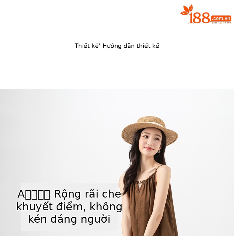 Váy maxi hai dây đính cườm phong cách nghỉ dưỡng, dáng chữ A rộng rãi, chất Tencel phối sợi gai mỏng mùa hè — Màu caramel chi tiết 7